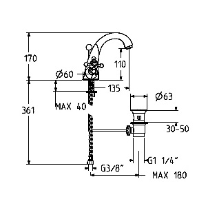 Смеситель Gattoni Vivaldi 12320C0 для раковины