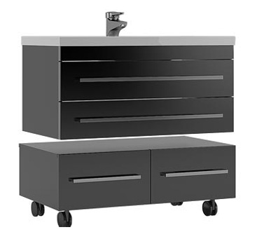 Тумба Aquanet Верона 90 подкатная черная