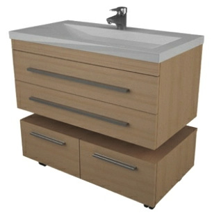 Тумба Aquanet Нота 90 подкатная светлый дуб