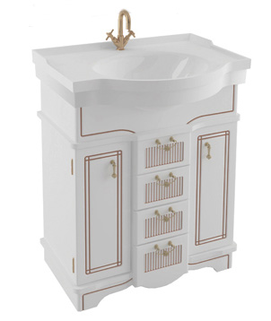 Тумба с раковиной Aquanet Луис 70 белая