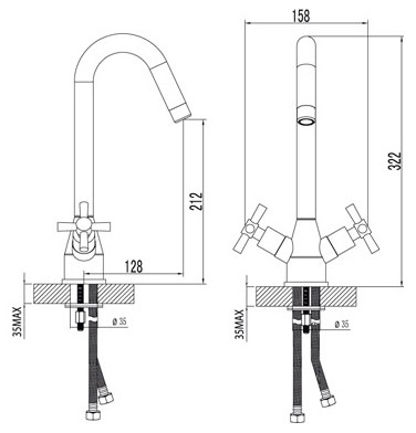 Смеситель Lemark Neo LM2204C для кухонной мойки