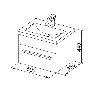 Тумба с раковиной Aquanet Нота 50 белая