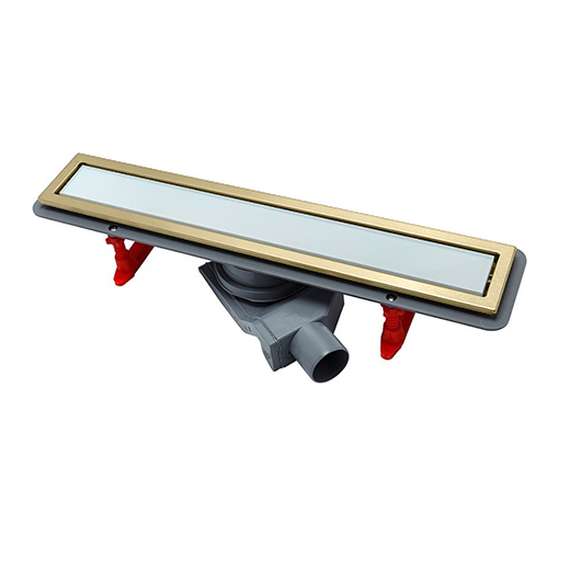 Confluo Premium White Glass Gold Line 300 Линейный трап PESTAN