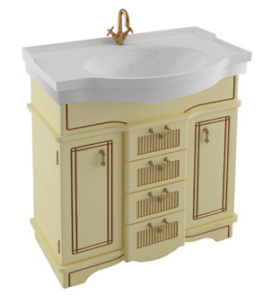 Тумба с раковиной Aquanet Луис 80 бежевая