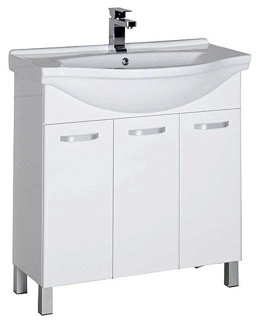 Тумба с раковиной Aquanet Глория 80 белая