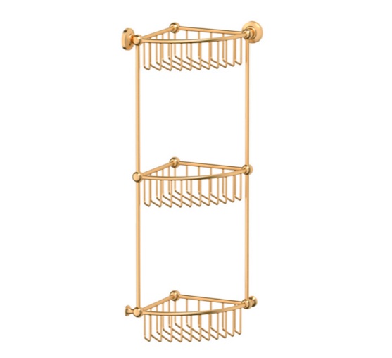 Полка 3SC Stilmar STI 309 угловая, 3-х ярусная, матовое золото