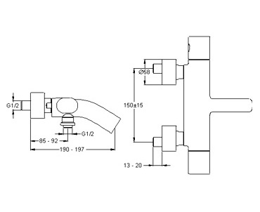 Термостат Jacob Delafon Talan E10089RU-CP для ванны с душем