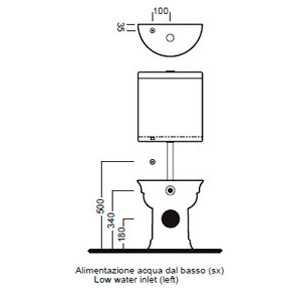 Унитаз приставной Hatria Dolcevita BR горизонтальный выпуск