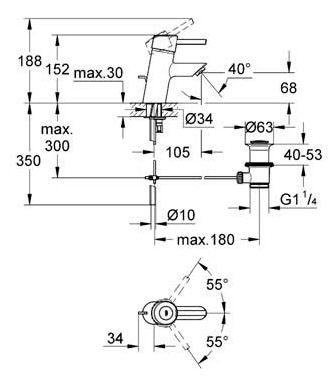 Смеситель Grohe Concetto 32204001 для раковины