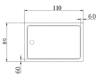 Поддон для душа Cezares Tray прямоугольный 110/80 акриловый