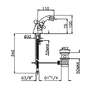 Смеситель Gattoni Vivaldi 12360V0 для биде