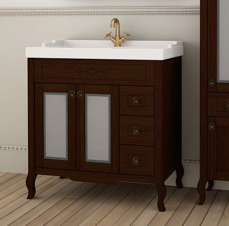 Тумба с раковиной ASB-Mebel Флоренция Квадро 80 бук тироль витраж