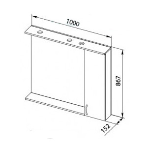 Зеркало-шкаф Aquanet Донна 100 беленый дуб