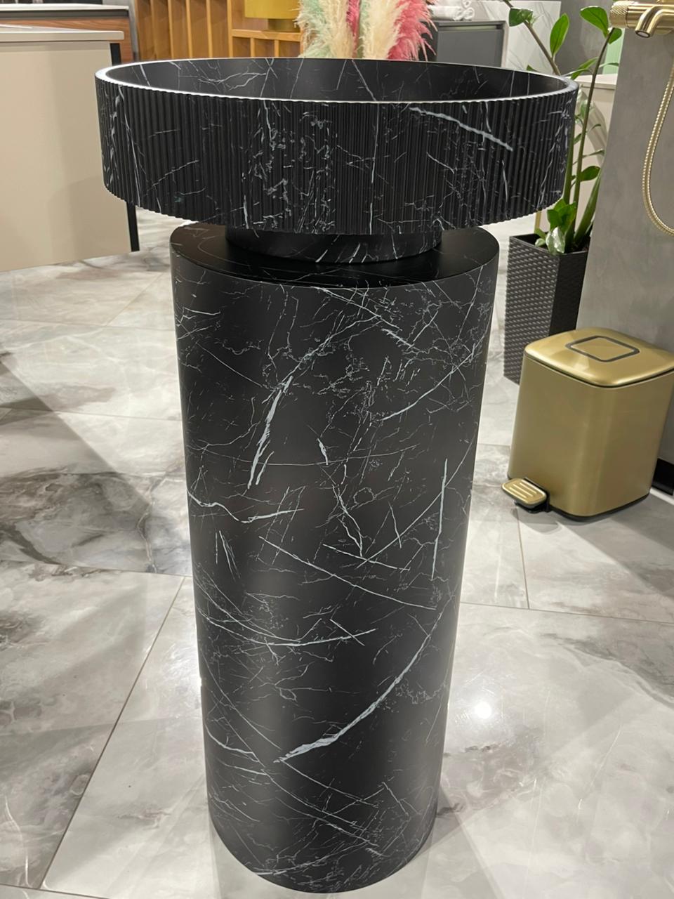 Пьедестал для раковины Armadi Art Corian 300*720 Nero Marquina 801-Base-NM