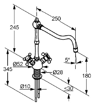 Смеситель Kludi Adlon 516060520 для кухонной мойки