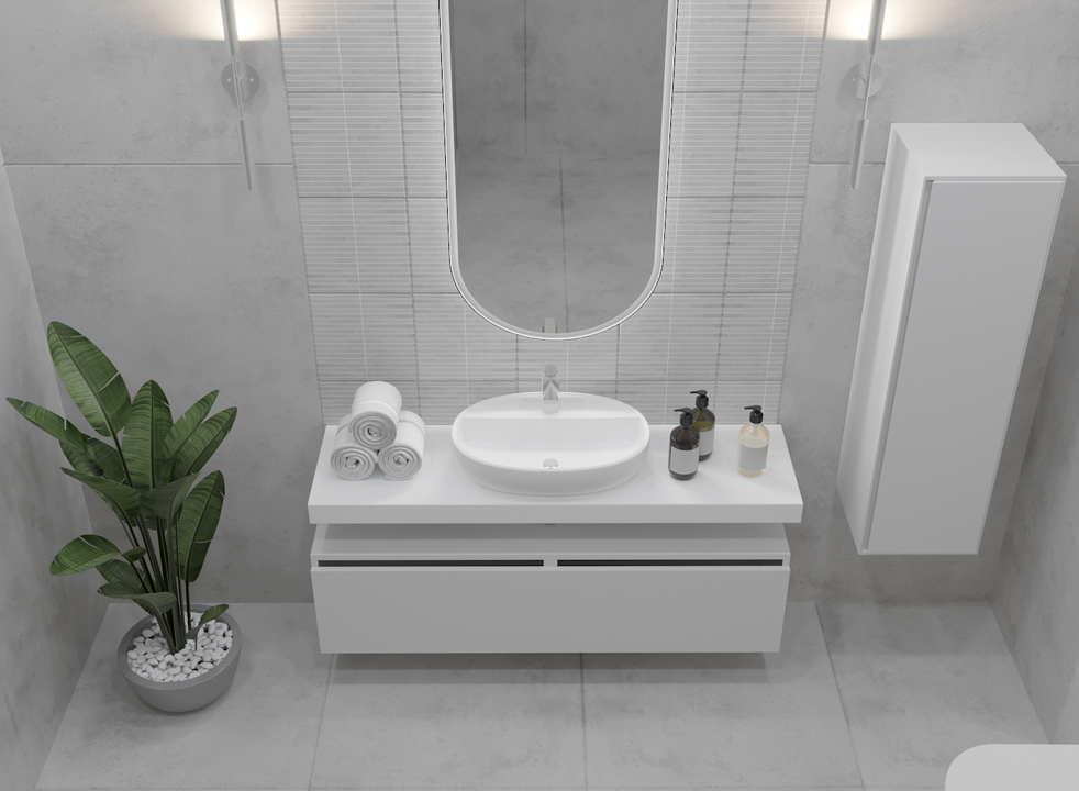 Ящик под столешницу 120см Boheme WHITE глянец VALLESSI UNO-S 897-120-W