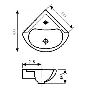 Рукомойник Santeri Радиан угловой