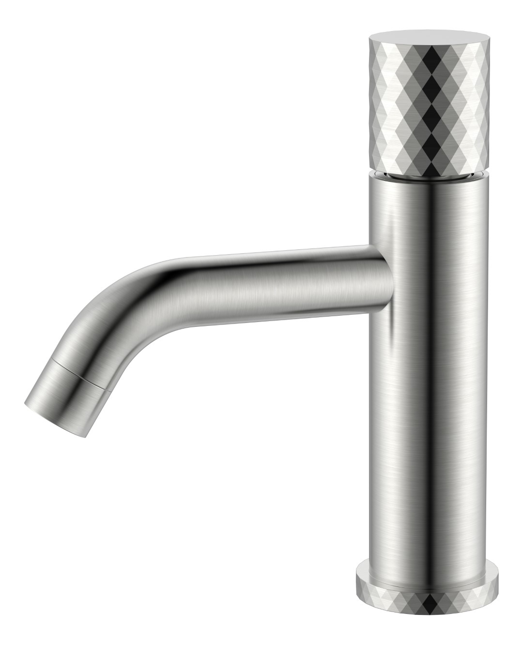 Смеситель Boheme STICK для умыв. низ. Nikel Brush низкий с ручкой DIAMOND 121-NB