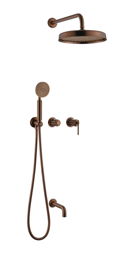 Смеситель встроенный + верхний + ручной душ + излив, Boheme ETERNA BRUSHED BRONZE 174-2-BRB