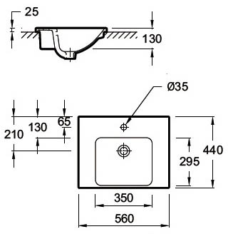 Раковина Jacob Delafon Odeon E4756 встраиваемая