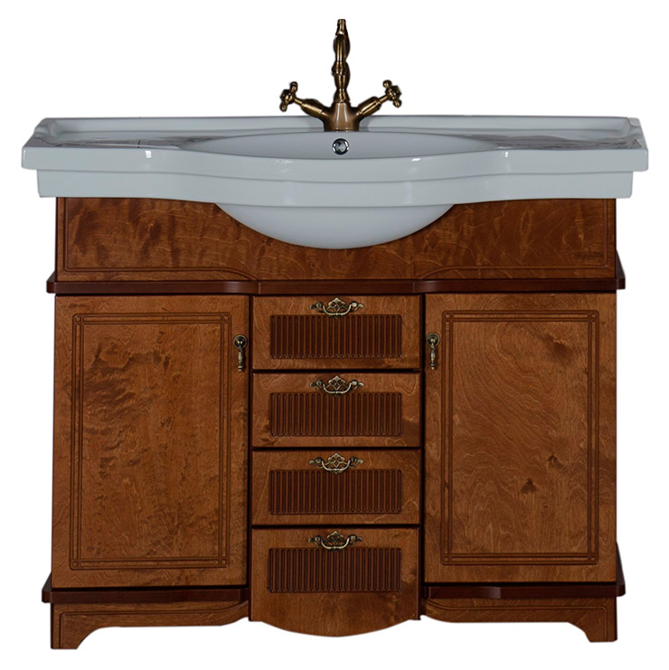 Тумба с раковиной Aquanet Луис 110 NEW темный орех