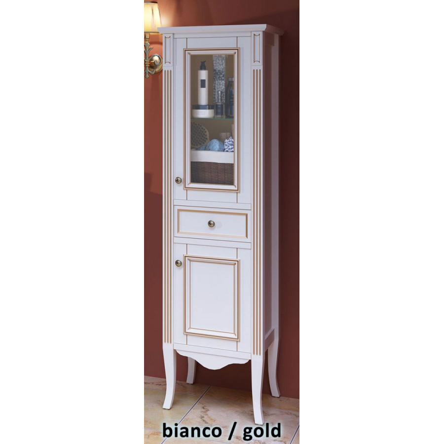 Шкаф-пенал Timo Aura M-VR bianco/gold