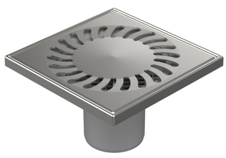 Трап для пола ALPEN-MCH 320 N DN50/55 решётка нерж. сталь 150x150