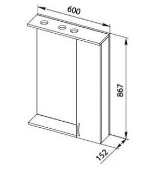 Зеркало-шкаф Aquanet Донна 60 светлый дуб