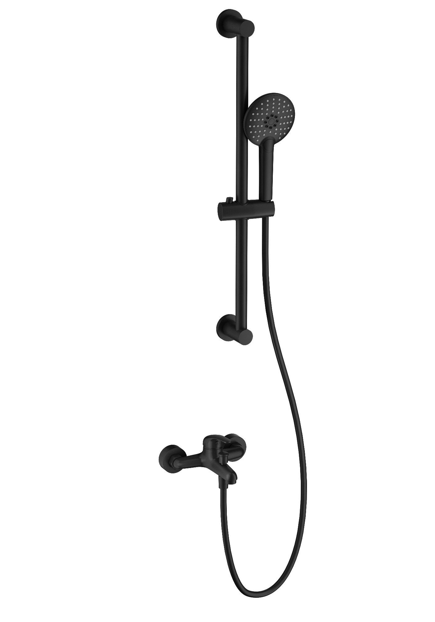 Смеситель для ванны с душевым гарнитуром WONZON & WOGHAND, Черный матовый WW-4560-MB
