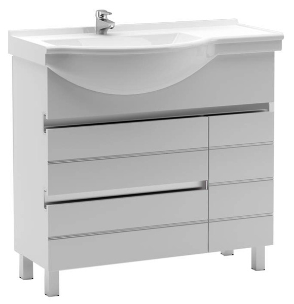 Тумба с раковиной Aquanet Доминика 90 белая L