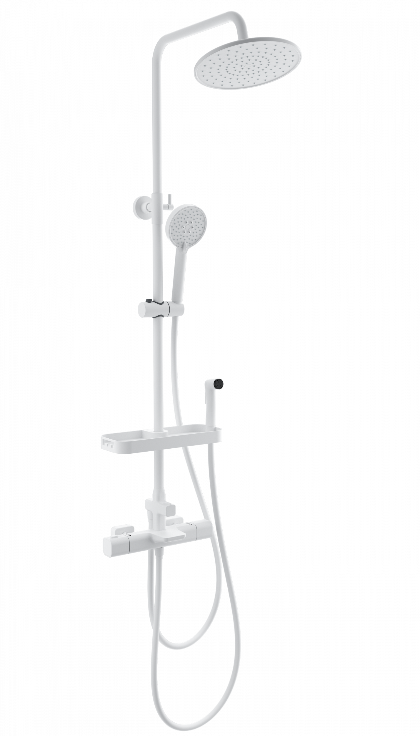 Душевая система с термостатом WONZON & WOGHAND Plate, Белый матовый WW-C3017-A1-MW