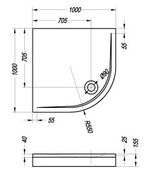 Поддон для душа Kolpa San Eisa 100