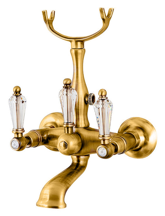 Смеситель Caprigo Adria Swarovski 01-011-oro для ванны с душем