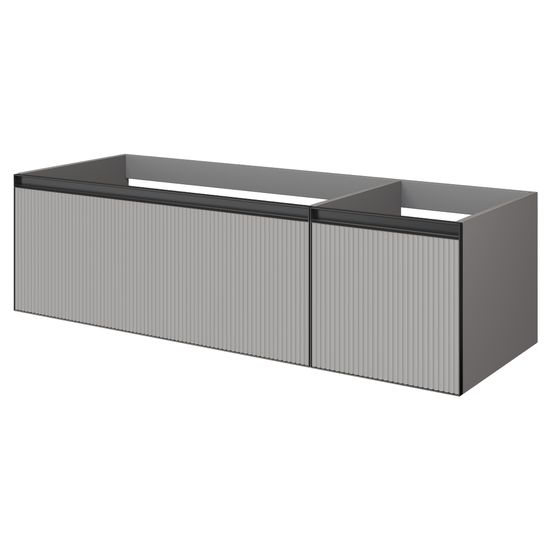 Armadi Art QUATRO 2 140см (100+40) тумба рифл LUNA FUGA профиль ANTHRACITE 790-M2-140-L-RIB-A