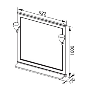 Зеркало Aquanet Валенса 90 черный краколет/серебро