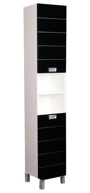 Шкаф-пенал Aquanet Доминика 35 черный R/L