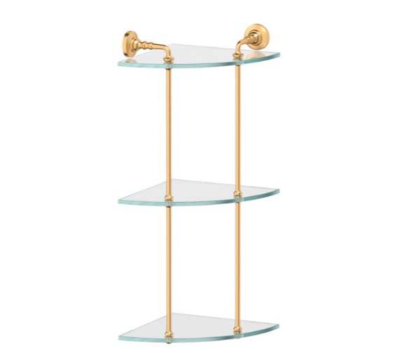 Полка 3SC Stilmar STI 319 угловая, 3-х ярусная, матовое золото