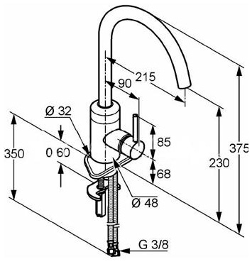 Смеситель Kludi Bozz 428030576 для кухонной мойки
