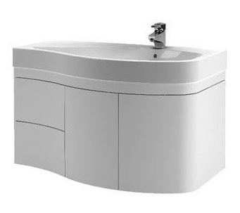 Тумба с раковиной Aquanet Сопрано 2-95  белая R