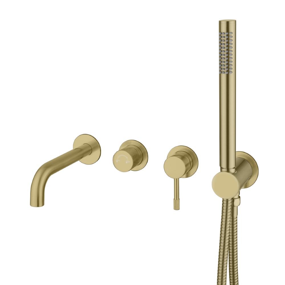 Смеситель встроенный + ручной душ + излив Boheme Uno Matt Gold 464-3-MG