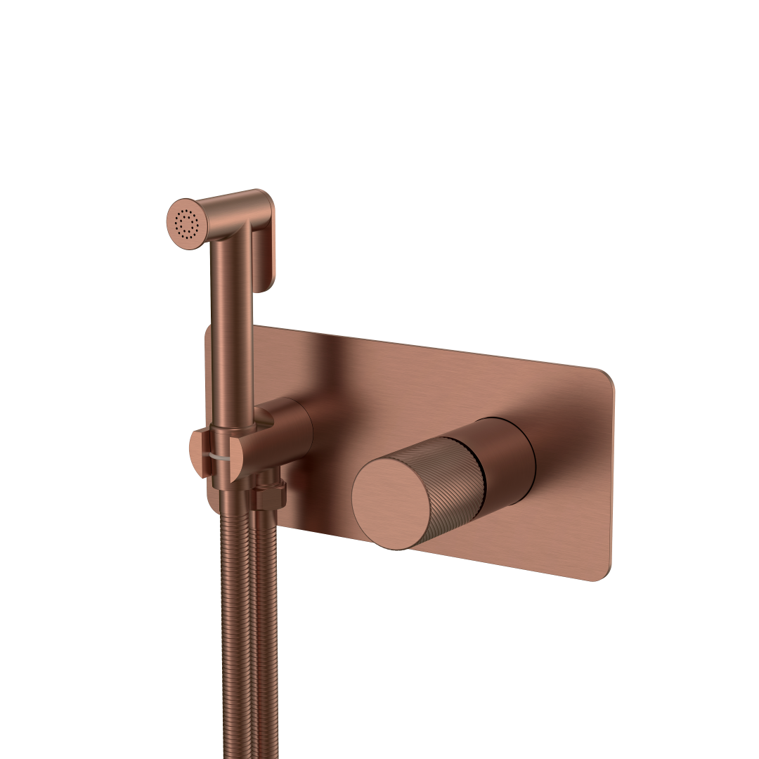 Смеситель гигиенический Boheme STICK BRUSHED BRONZE ручка SPIRALE 127-BRB.4