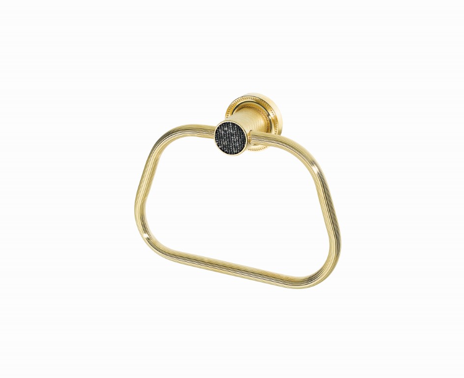 Полотенцедержатель кольцо Boheme ROYALE CRISTAL BLACK GOLD 10925-G-B