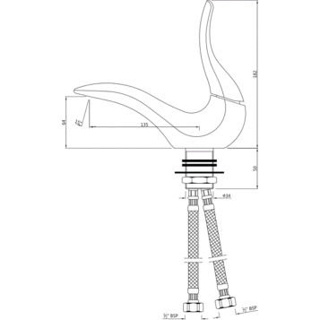 Смеситель для раковины Artize Tailwater TWR-CHR-75011B