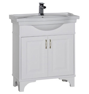 Тумба с раковиной Aquanet Валенса 80 белая