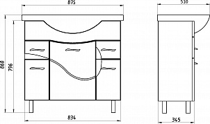 Тумба под раковину ASB-Mebel Альфа 87