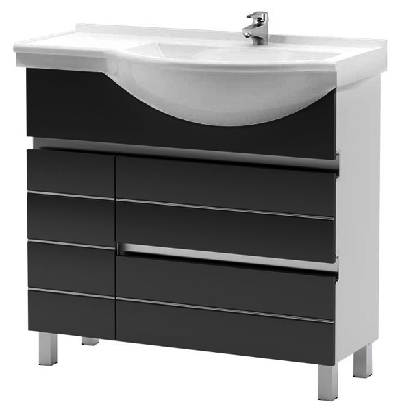 Тумба с раковиной Aquanet Доминика 90 черная R