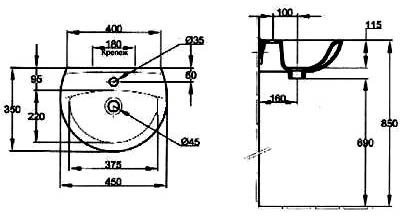 Рукомойник Jacob Delafon Odeon E4152