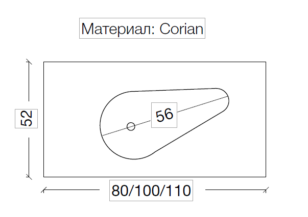 Столешница Boheme Corian Drop 81cm 858-080