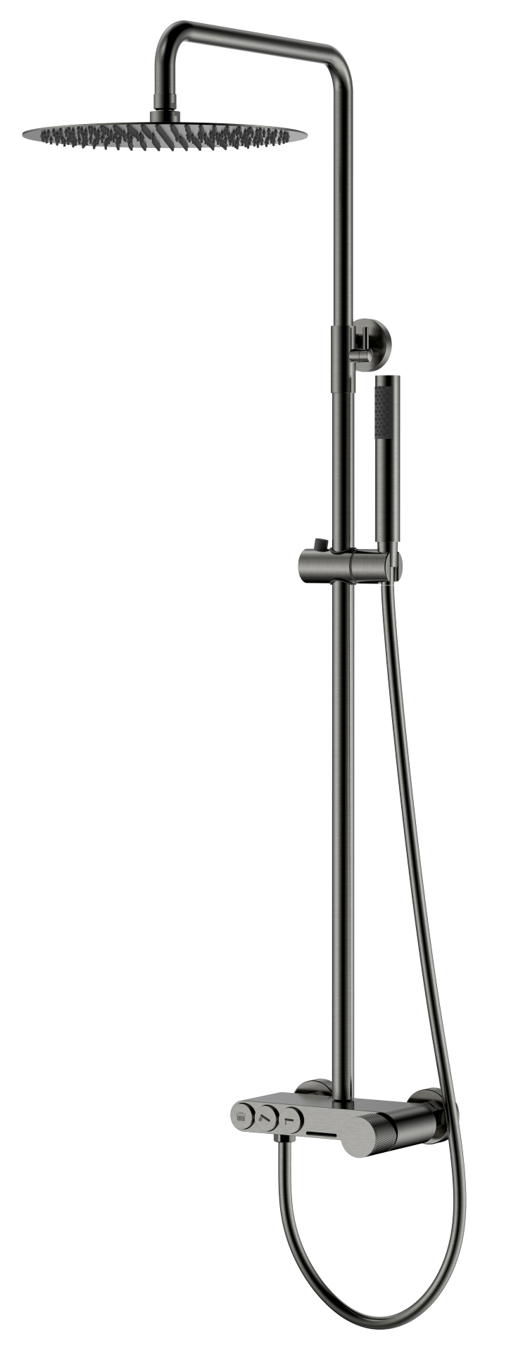 Стойка для душа Boheme STICK Gun Metal c ручкой TOUCH 128-GM.2