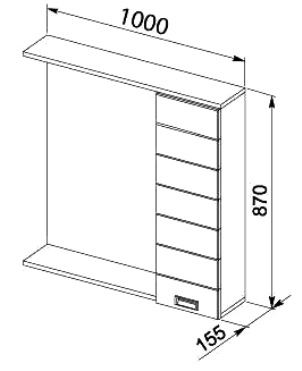 Зеркало-шкаф Aquanet Доминика 100 черный